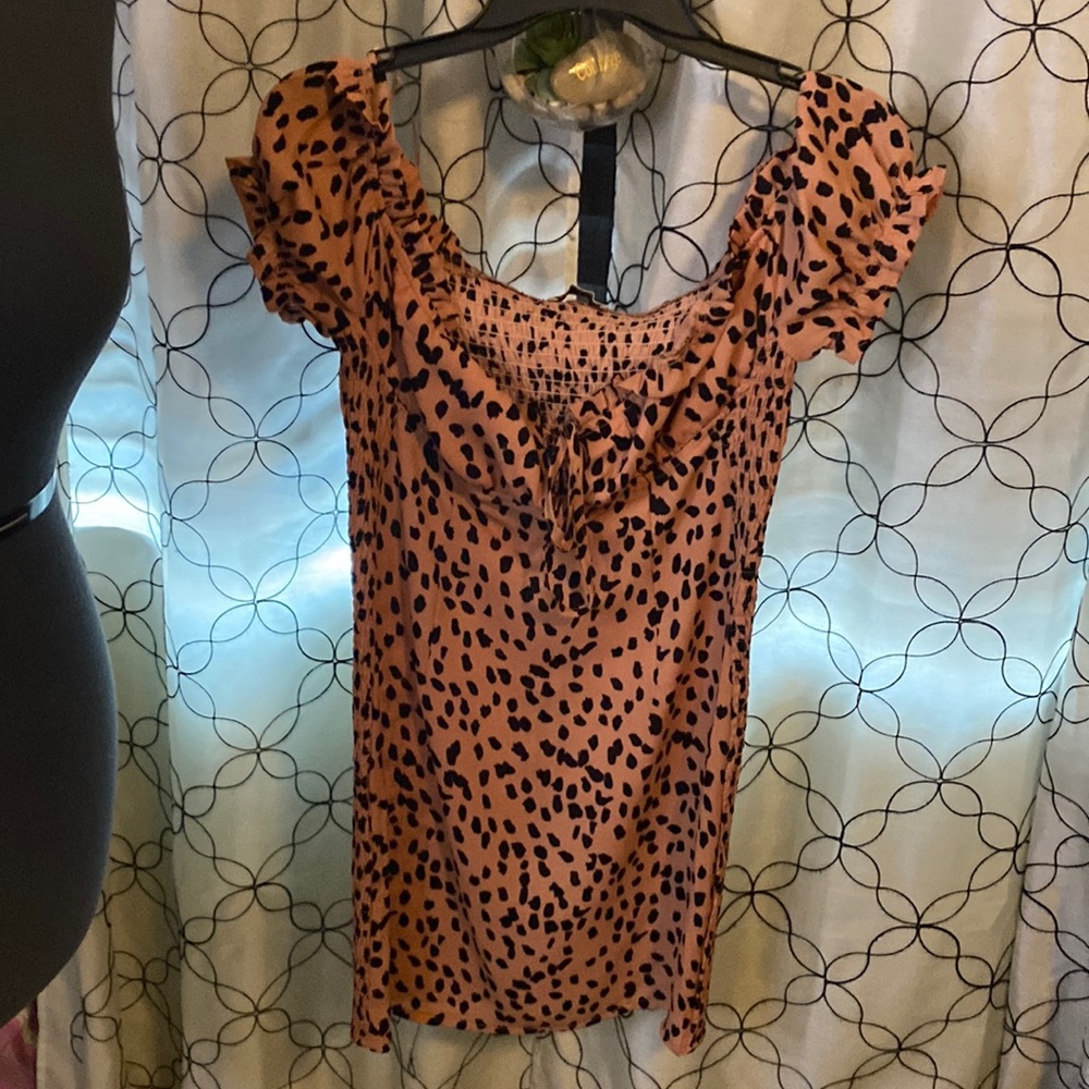 Leopard print mini dress